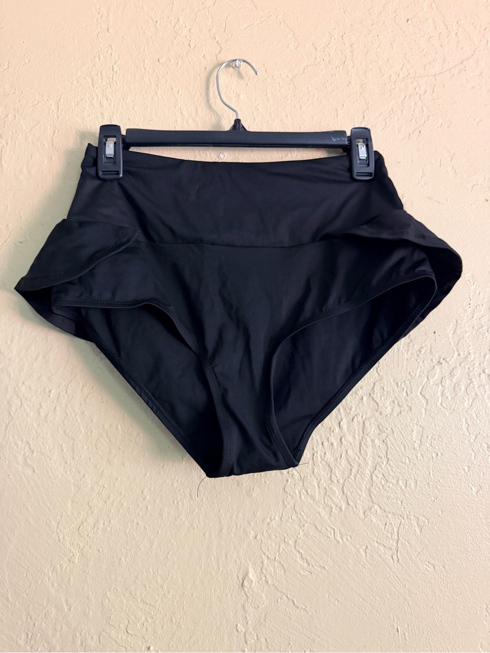 Unk Black High-Waist Ruffle Bikini Bottoms